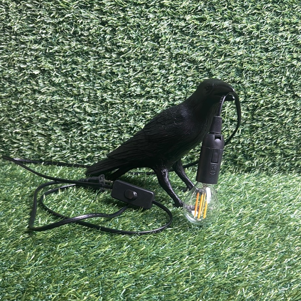 Black Raven Bird Lamp NWOT